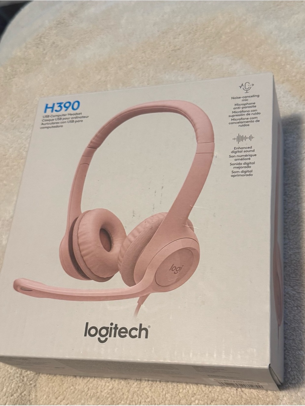 Logitech H390 Rose Pink Wired USB Headset